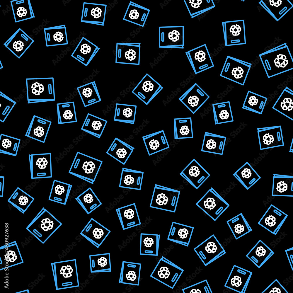 Line Paper shopping bag with recycle icon isolated seamless pattern on black background. Bag with recycling symbol. Vector Line Paper shopping bag with recycle icon isolated seamless pattern on black background. Bag with recycling symbol. Vector