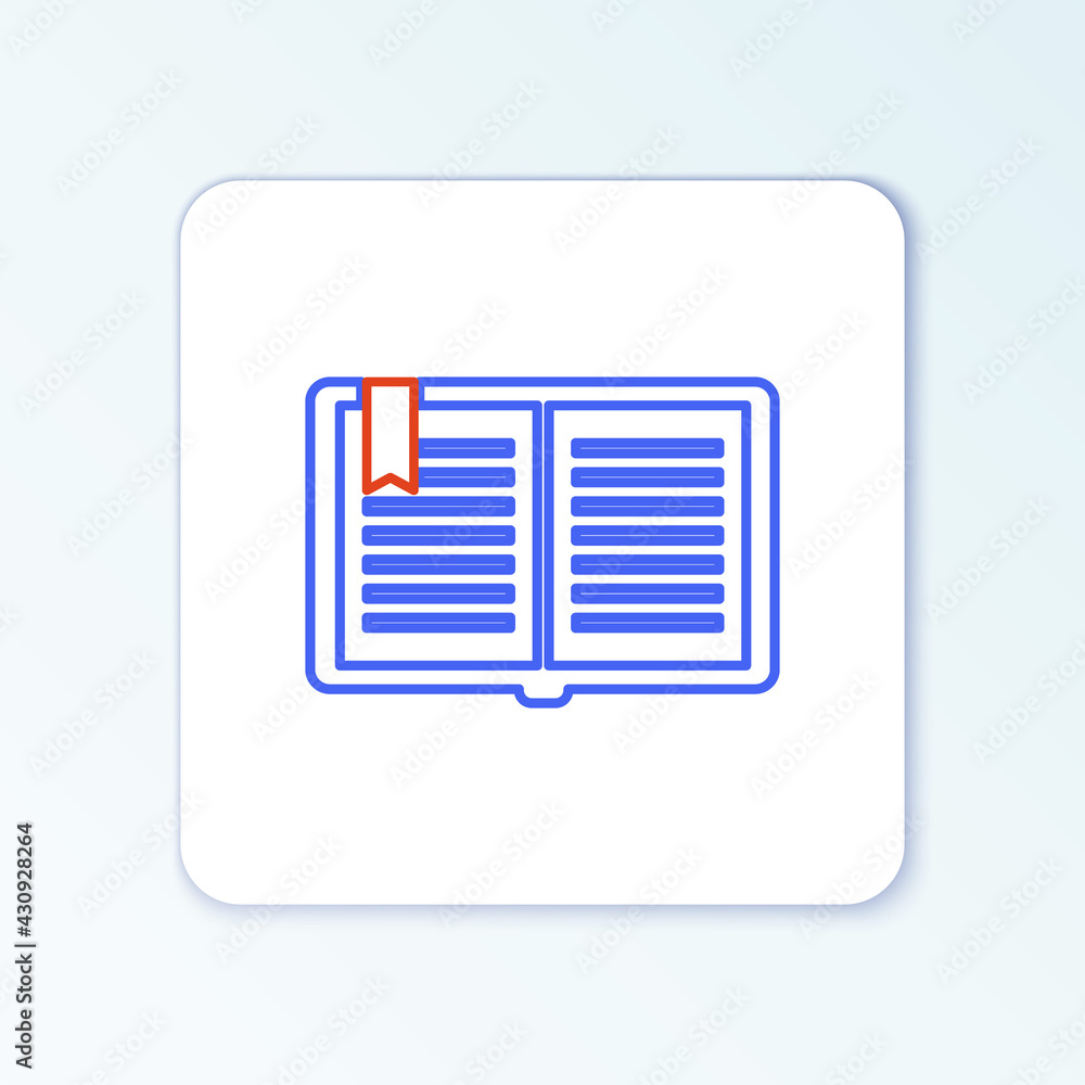 Line Open book icon isolated on white background. Colorful outline concept. Vector Line Open book icon isolated on white background. Colorful outline concept. Vector