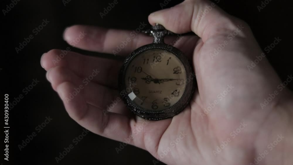 Close-up on Male Hand Pushing Latch Release to Open Vintage Pocket Watch with Transparent Glass, 4K Close-up on Male Hand Pushing Latch Release to Open Vintage Pocket Watch with Transparent Glass, 4K
