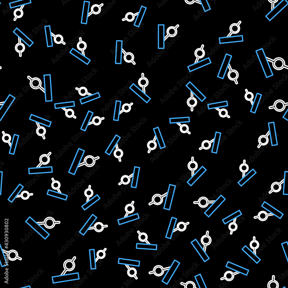 Line Pirate eye patch icon isolated seamless pattern on black background. Pirate accessory. Vector Line Pirate eye patch icon isolated seamless pattern on black background. Pirate accessory. Vector