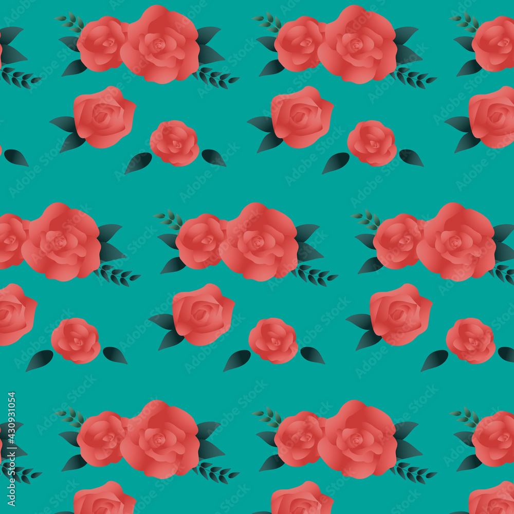 Illustration of red rose background