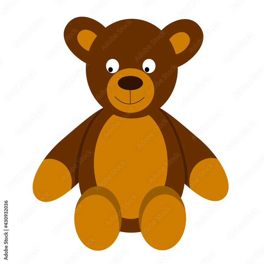 Naklejka premium cartoon image of a bear. toy bear.vector isolated on a white background. 