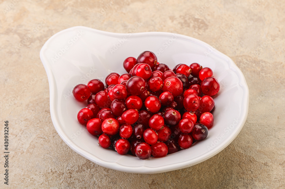 Sweet and tasty cranberry in the bowl Sweet and tasty cranberry in the bowl