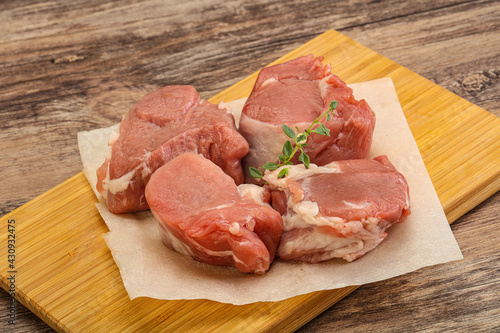 Raw pork tenderloin for cooking