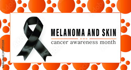 Vector illustration on the theme of Melanoma and skin cancer detection, prevention and awareness month of May. Symbol of the fight against melanoma cancer.