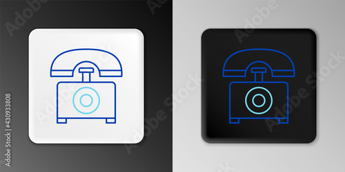 Line Telephone icon isolated on grey background. Landline phone. Colorful outline concept. Vector