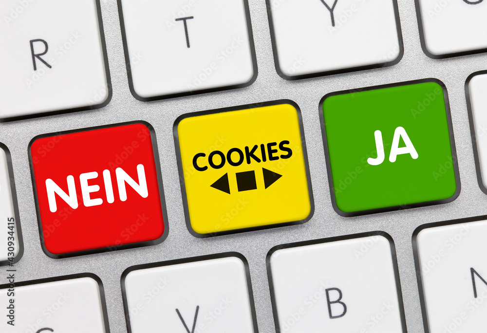 Cookies, Non, Ja - Wort auf roten taste. Cookies, Non, Ja - Wort auf roten taste.