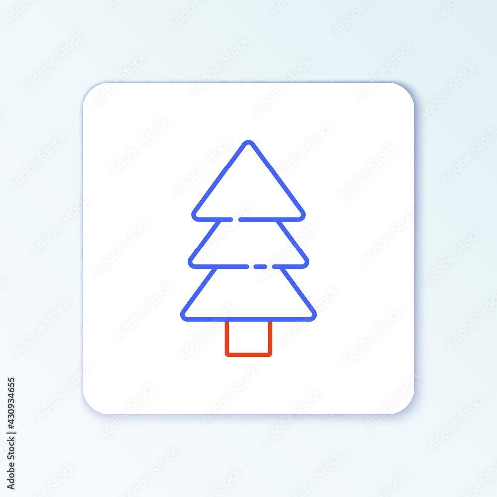 Line Tree icon isolated on white background. Forest symbol. Colorful outline concept. Vector Line Tree icon isolated on white background. Forest symbol. Colorful outline concept. Vector