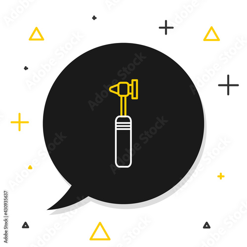 Line Medical otoscope tool icon isolated on white background. Medical instrument. Colorful outline concept. Vector