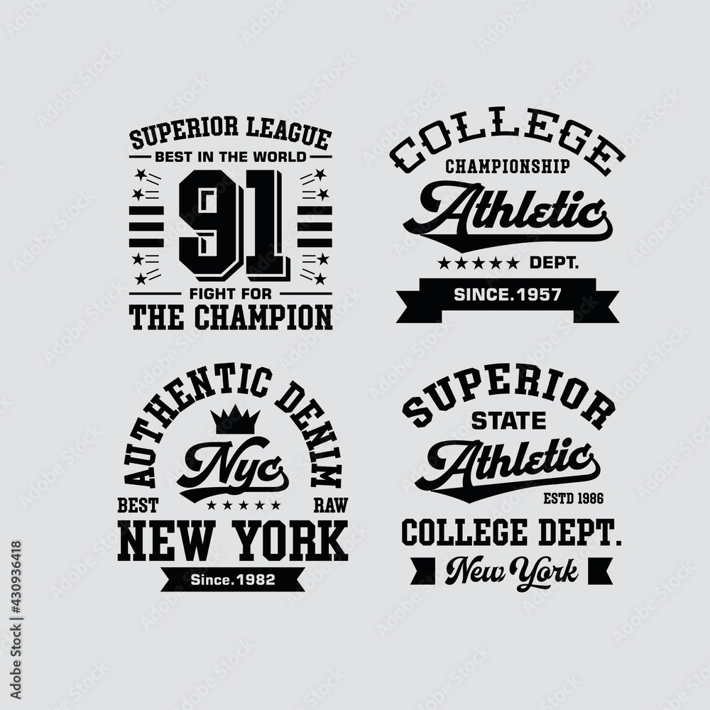 Fototapeta premium College sport emblem vector graphic design 