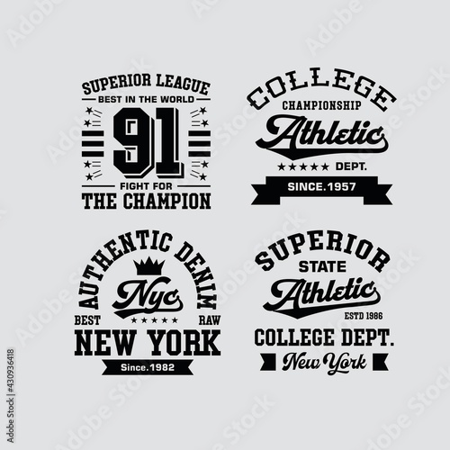 College sport emblem vector graphic design 