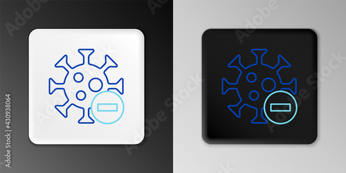Line Negative virus icon isolated on grey background. Corona virus 2019-nCoV. Bacteria and germs, cell cancer, microbe, fungi. Colorful outline concept. Vector