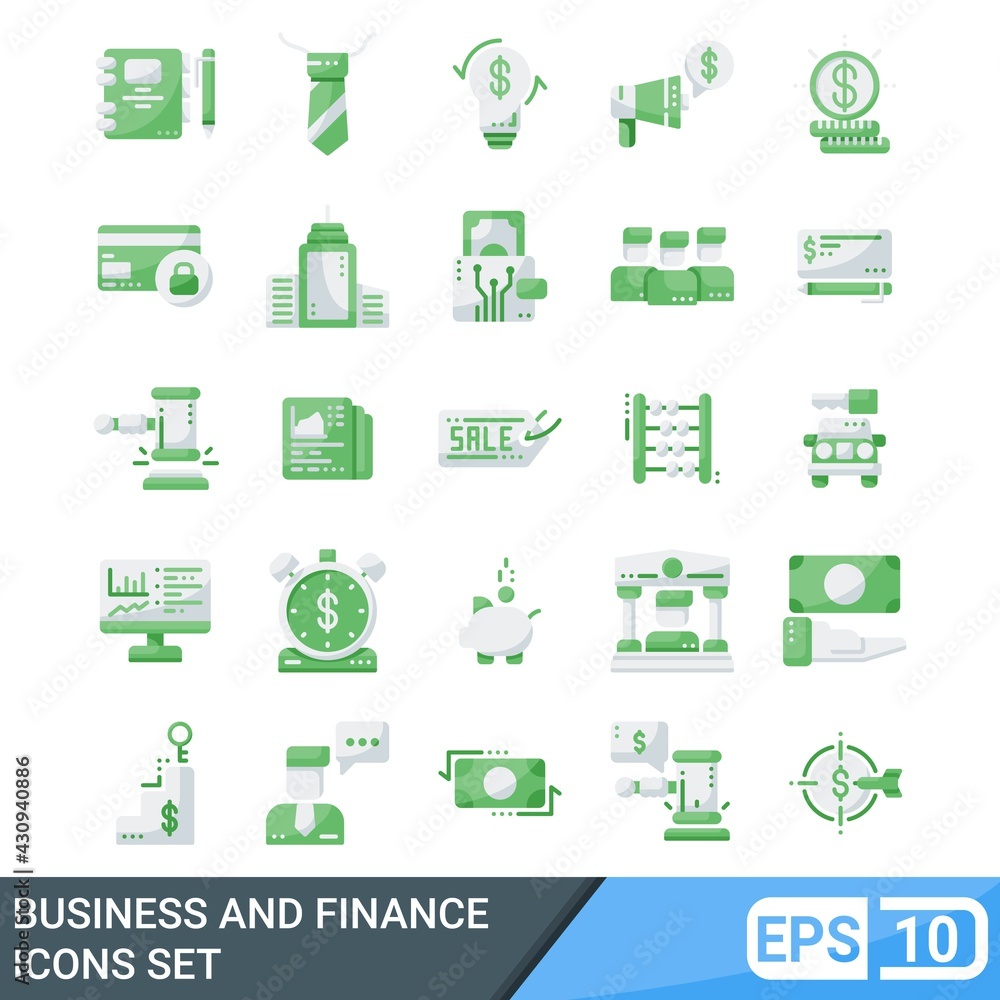 business and finance icons set. vector illustration in flat style isolated on white background. EPS 10 business and finance icons set. vector illustration in flat style isolated on white background. EPS 10