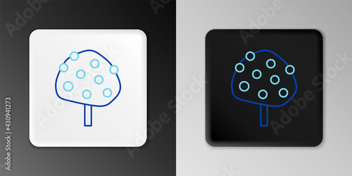 Line Orange tree with fruits icon isolated on grey background. Colorful outline concept. Vector
