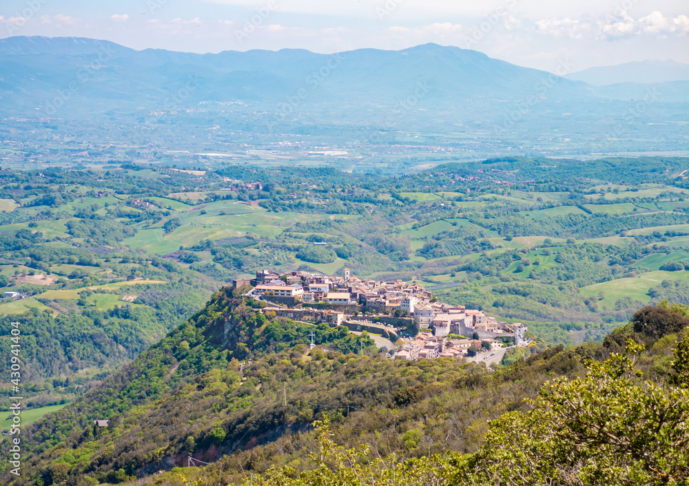 Monte Soratte in Sant'Oreste (Italy) - The beautiful landscapes with old hermitages in the mountain natural reserve in province of Rome, Sabina area, during the spring.