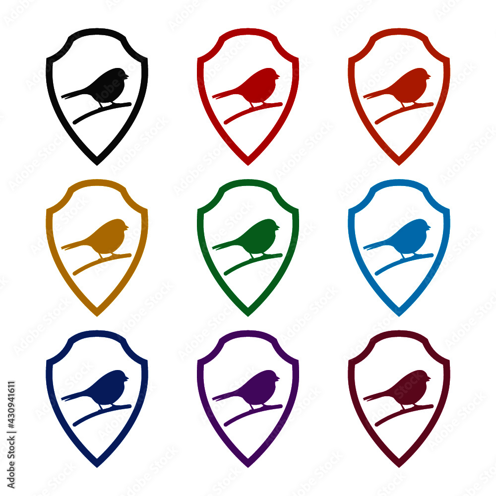 Bird icon isolated on white background color set Bird icon isolated on white background color set