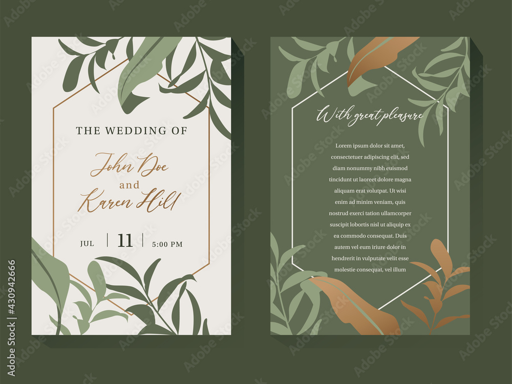 Natural Wedding Invitation Template Design