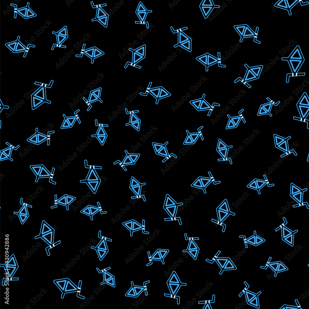 Line Bicycle frame icon isolated seamless pattern on black background. Vector Line Bicycle frame icon isolated seamless pattern on black background. Vector
