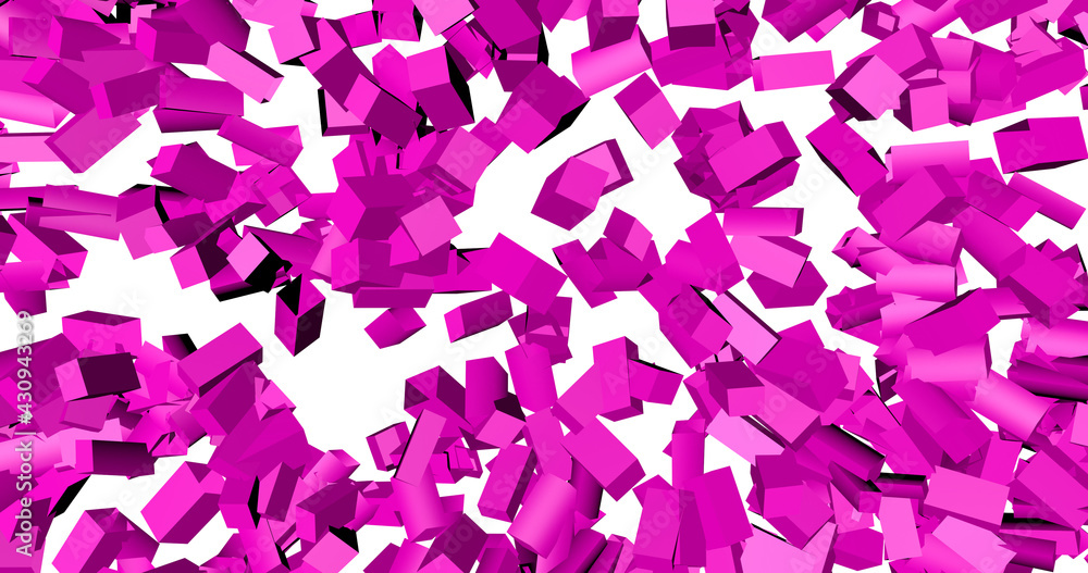 Explosion is divided into many elements in 3d. Background of an abstract blast into particles. Explosion is divided into many elements in 3d. Background of an abstract blast into particles.