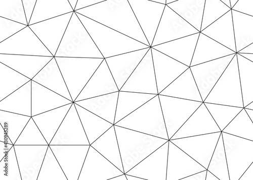 Abstract polygon triangle geometric seamless pattern. Irregular polygonal linear grid. Geometric background. Vector black and white backgroung
