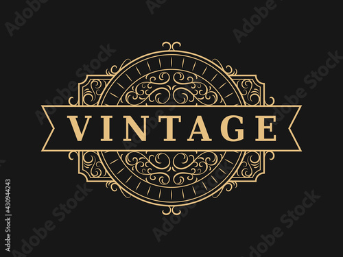 Antique luxury label vintage ornamental logo