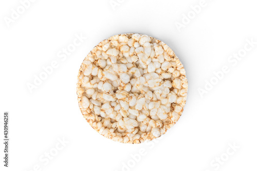 Rice crisp bread isolated on white background.