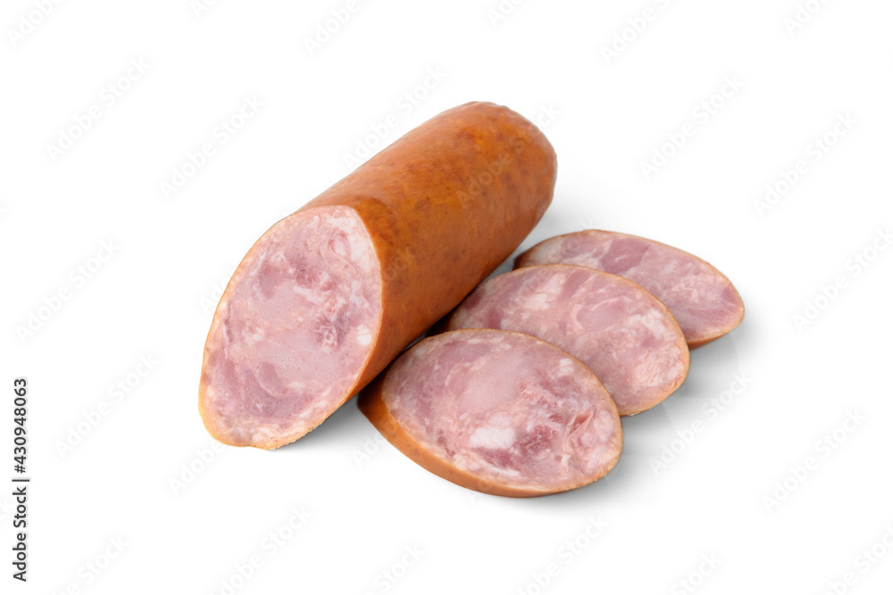 Smoked sausage isolated on white background. Smoked sausage isolated on white background.