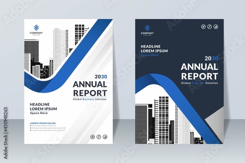 set of creative annual report design template