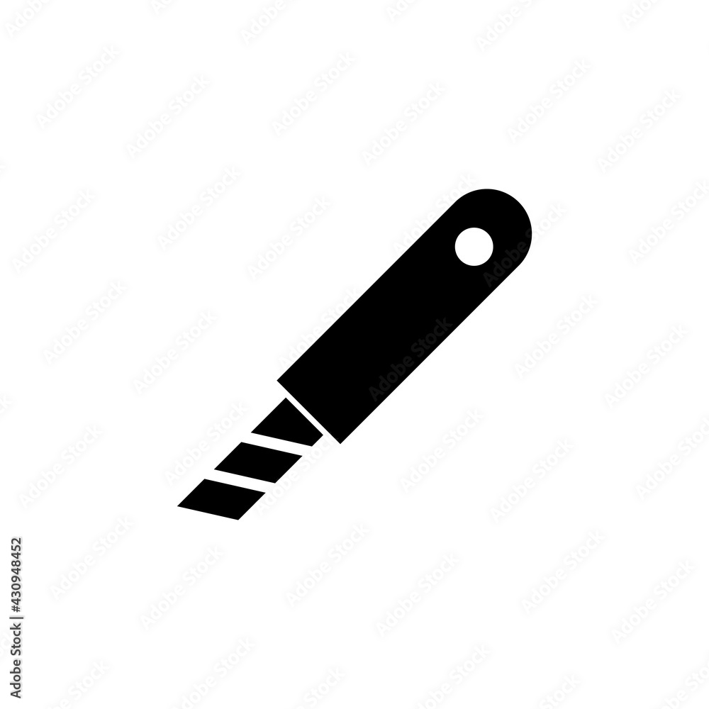 Stationery knife icon. Paper stationery knife flat style. Penknife Icon Apps. Stainless steel icon design element. Knife icon isolated EPS Stationery knife icon. Paper stationery knife flat style. Penknife Icon Apps. Stainless steel icon design element. Knife icon isolated EPS