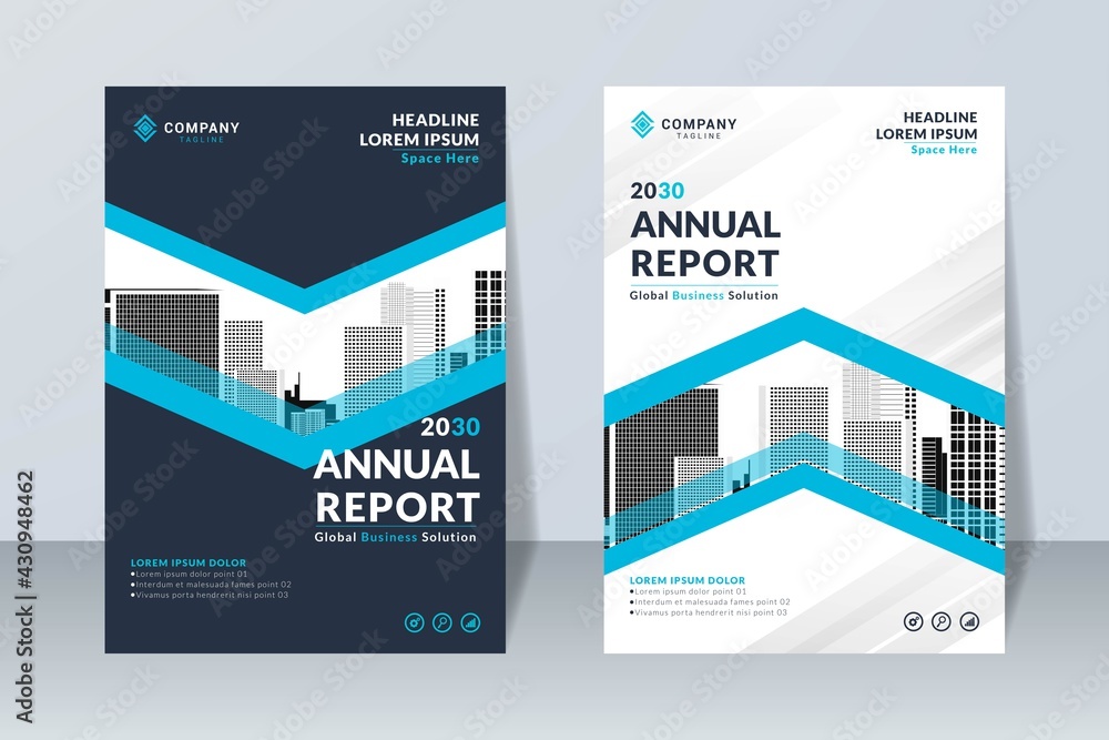 set of blue corporate annual report design template set of blue corporate annual report design template