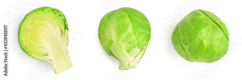 Canvas Set of  Brussel Sprouts isolated on white background