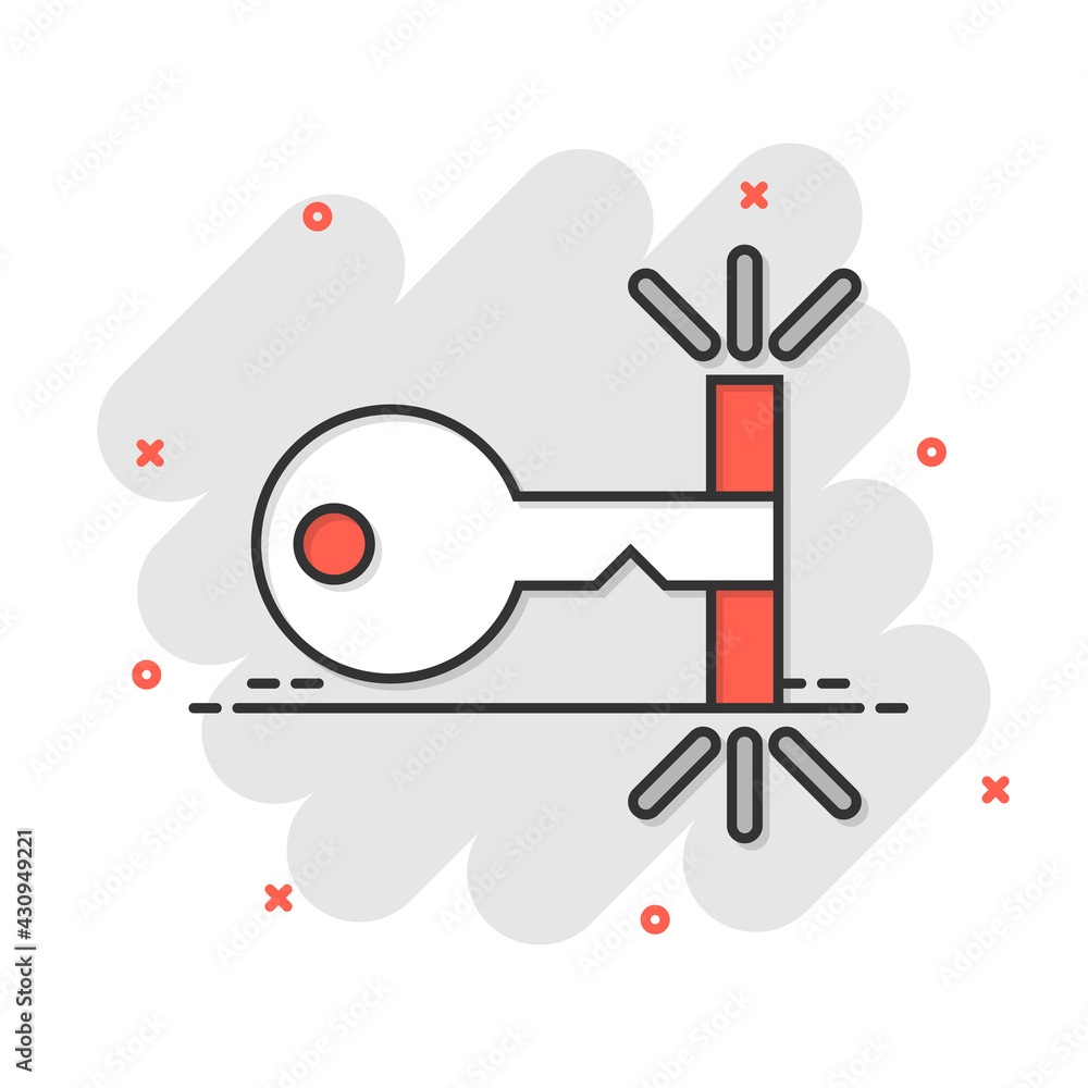 Locker icon in comic style. Padlock password cartoon vector illustration on white isolated background. Key unlock splash effect business concept. Locker icon in comic style. Padlock password cartoon vector illustration on white isolated background. Key unlock splash effect business concept.
