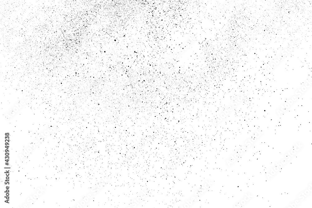 Obraz premium Distressed black texture. Dark grainy texture on white background. Dust overlay textured. Grain noise particles. Rusted white effect. Grunge design elements. Vector illustration, EPS 10.