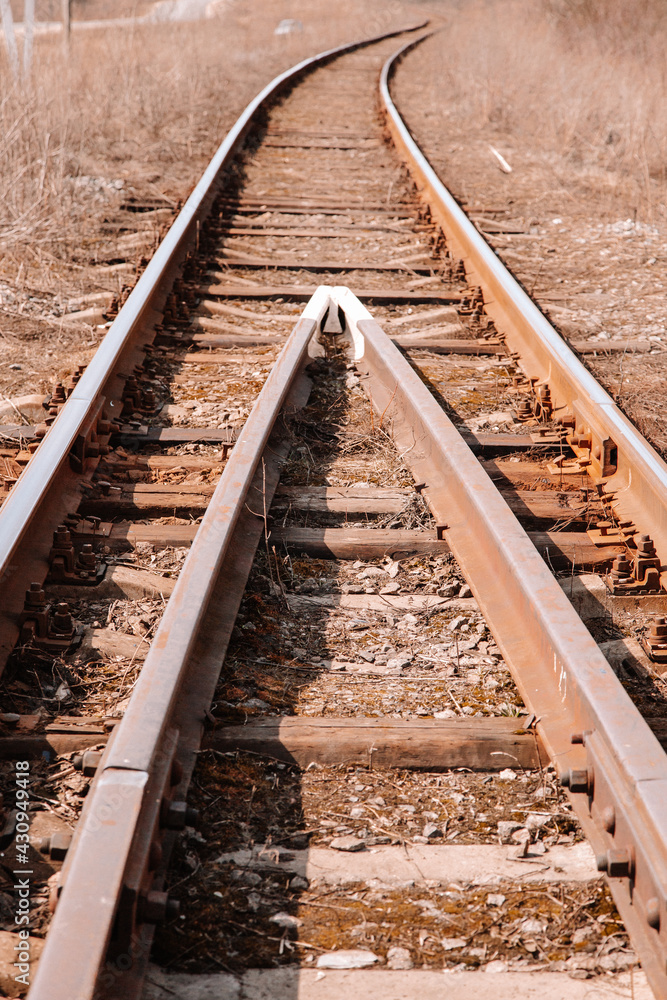 railroad tracks in the countryside