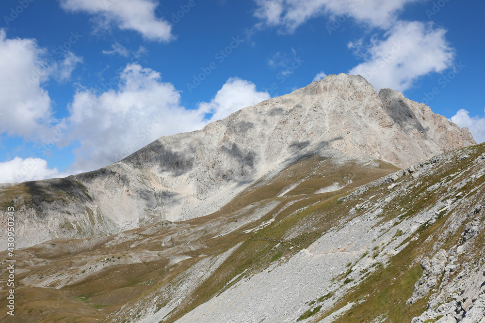 Mountain called Gran Sasso in Central Italy in summer in the ABRUZZO region