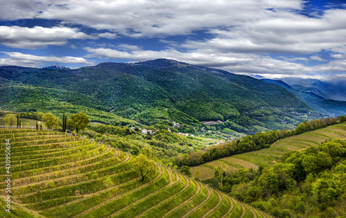 View on Sabotin in From Goriska Brda in Slovenia