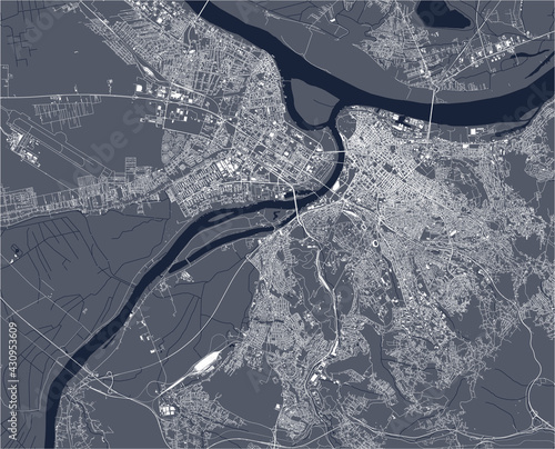 Obraz na plátně map of the city of Belgrade, Serbia