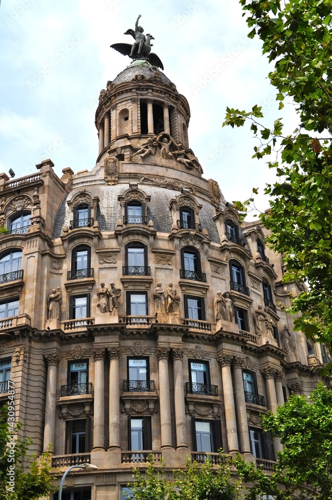 Barcelona architecture on Paseo de Gracia prospect, Spain 