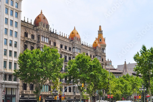 Barcelona, Spain - June 2019: Paseo de Gracia prospect in Barcelona