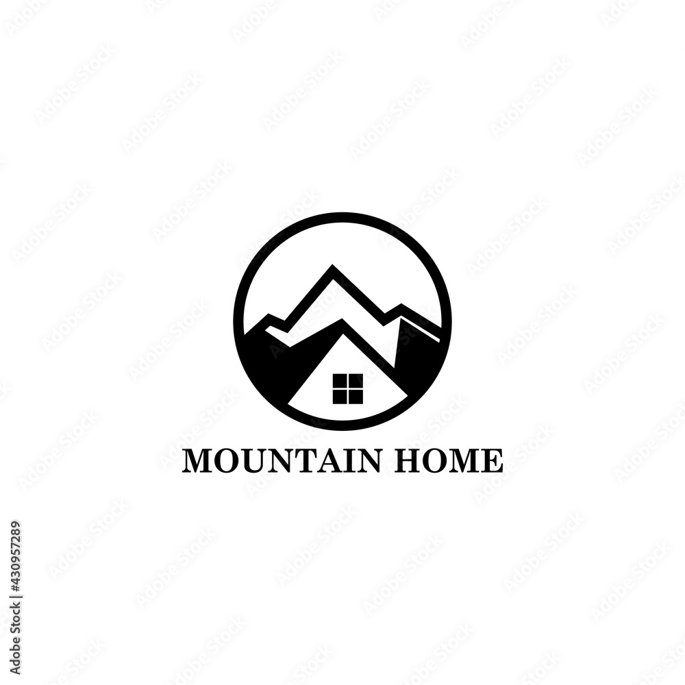 Home mountain logo vector illustration concept, icon, element, and template for company Home mountain logo vector illustration concept, icon, element, and template for company