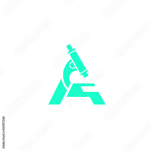 a microscope logo simple design