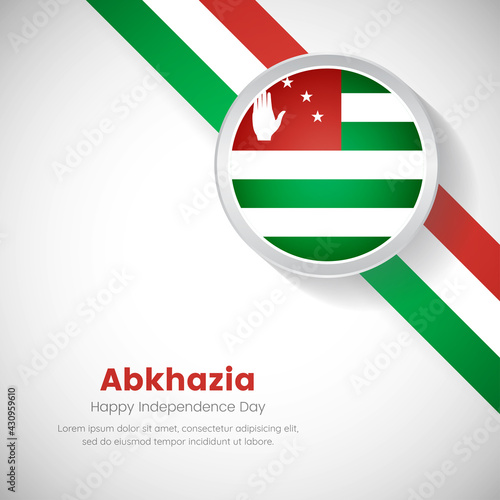 Creative Abkhazia national flag on circle. Independence day of Abkhazia country with classic background