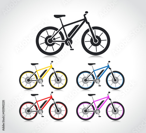 electric bike icon flat design