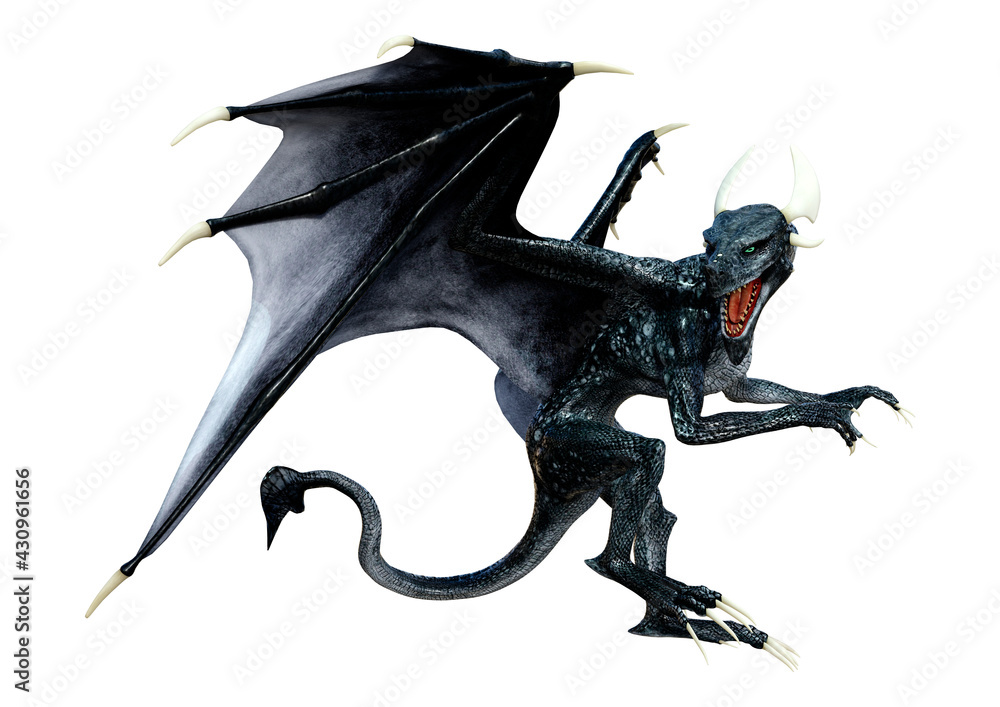 Fototapeta premium 3D Rendering Fairy Tale Dragon on White