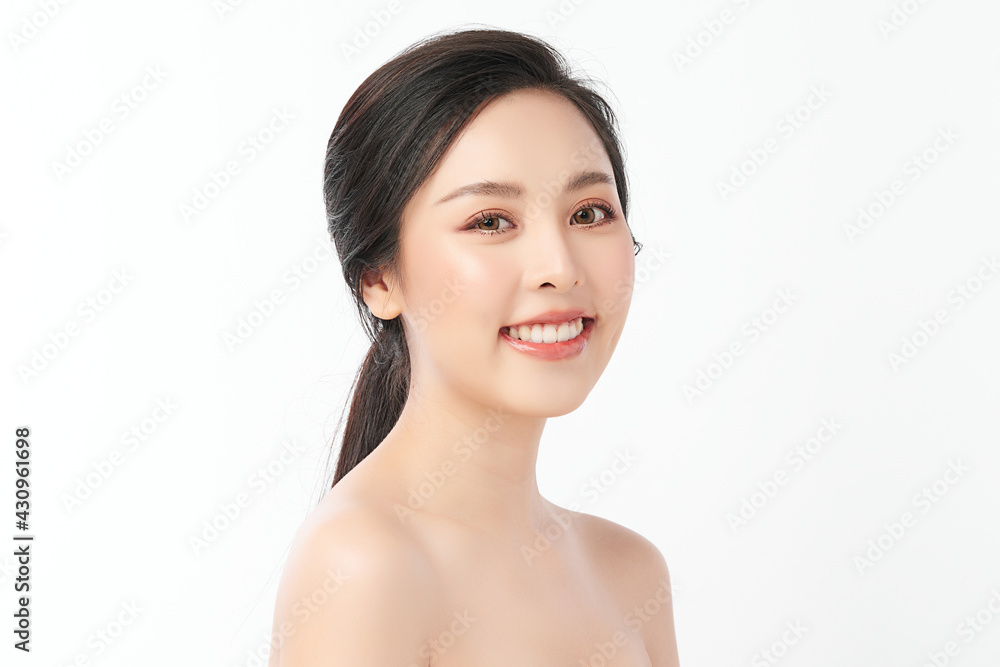 Beautiful young asian woman with clean fresh skin on white background, Face care, Facial treatment, Cosmetology, beauty and spa, Asian women portrait Beautiful young asian woman with clean fresh skin on white background, Face care, Facial treatment, Cosmetology, beauty and spa, Asian women portrait