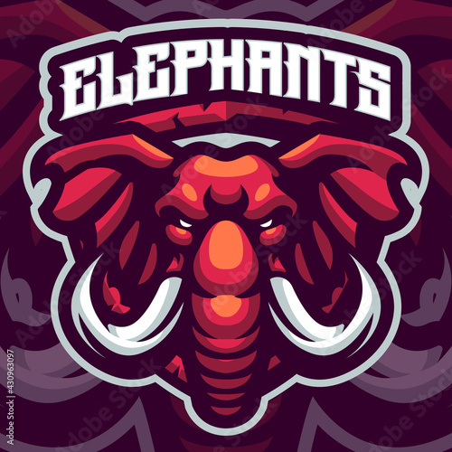 Red Elephant Mascot Logo Template