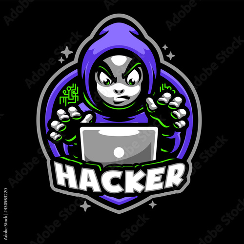 Hood Hacker Mascot Logo Template