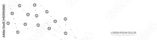 Connecting people and communication concept, social network. Vector illustration