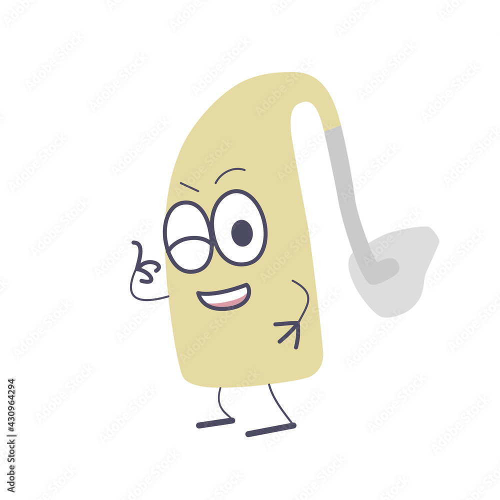 かわいい耳かけ補聴器キャラクターがいいねしているイラスト Stock Vector Adobe Stock