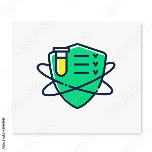 Immune system testing color icon. Immune system concept. Immunological test. Body defence system. Health, immunity, disease prevention. Isolated vector illustration